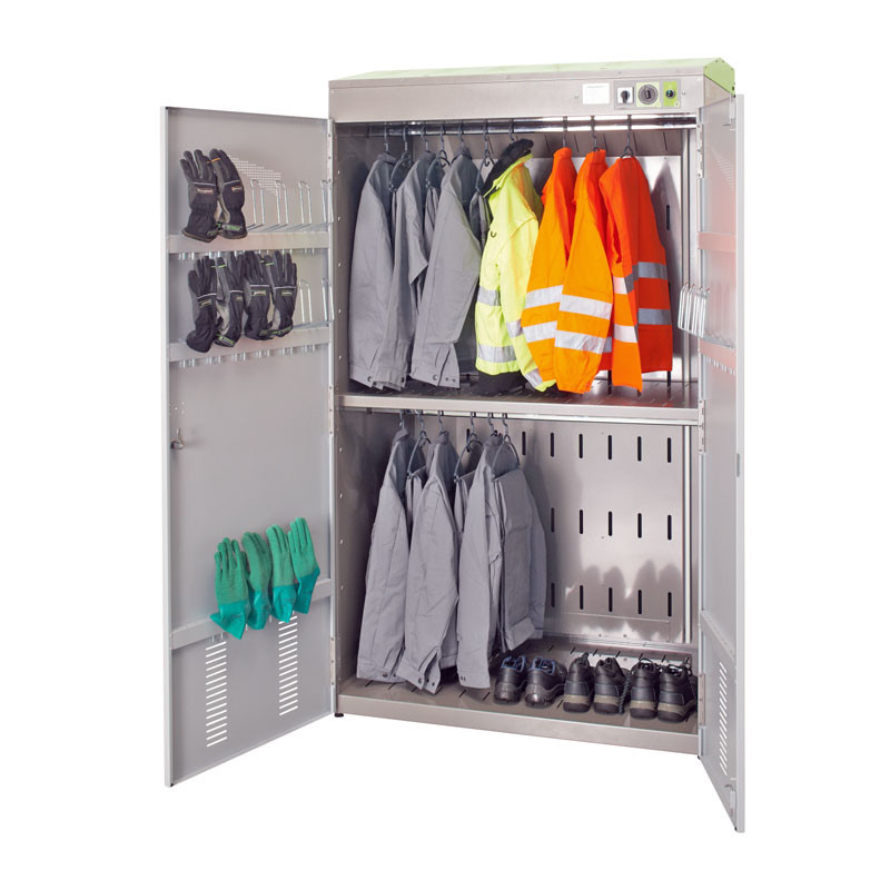 Armoire séchante : 20 vestes de travail, pantalons de travail