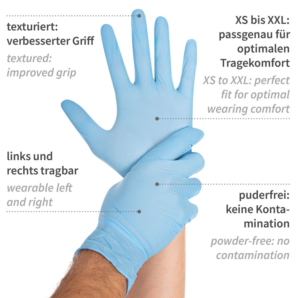 Gants en nitrile non poudrés « Sensitive », 1 000 pièces - Image 5